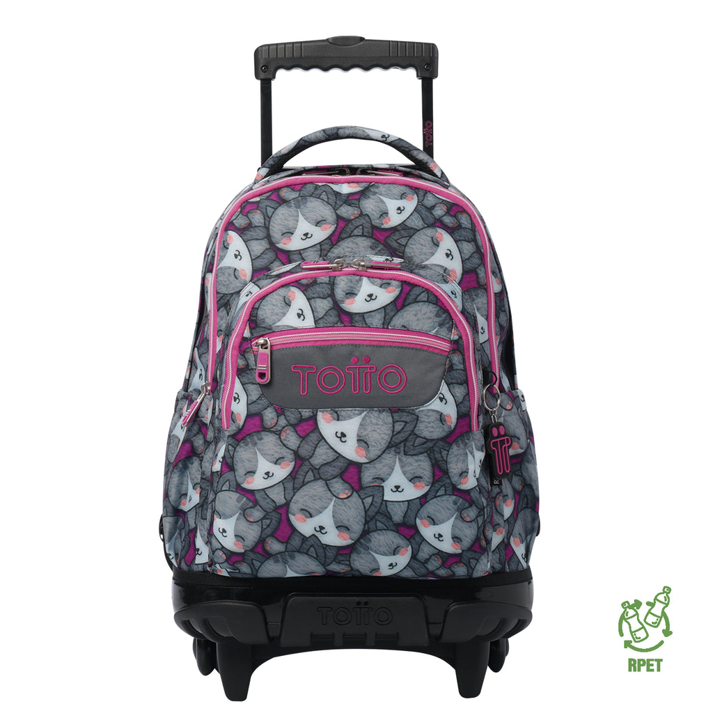 Trolley Escolar TOTTO Renglones | Mochila com Rodas para Portátil 15,4" | Vários Padrões