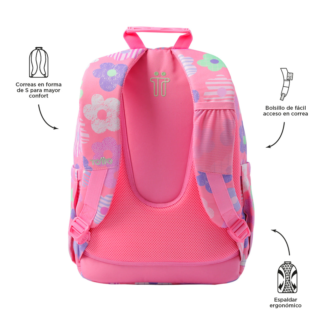 Mochila Escolar 8 a 12 anos Acuarela | TOTTO | Vários Padrões Disponíveis