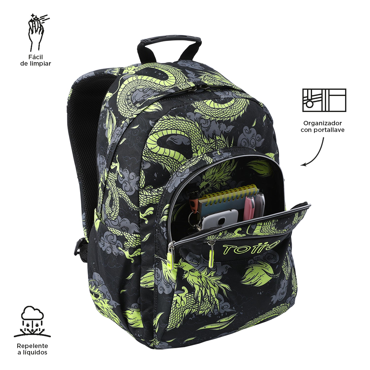 Mochila Escolar 8 a 12 anos Acuarela | TOTTO | Vários Padrões Disponíveis