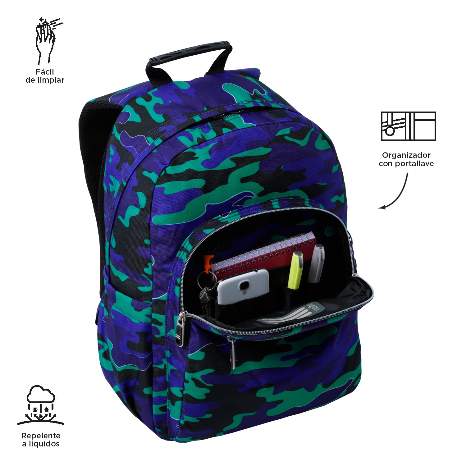 Mochila Escolar 8 a 12 anos Acuarela | TOTTO | Vários Padrões Disponíveis