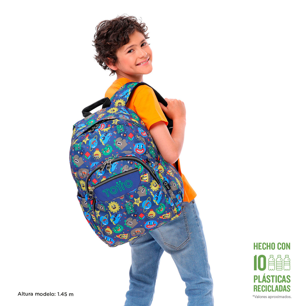 Mochila Escolar 8 a 12 anos Acuarela | TOTTO | Vários Padrões Disponíveis