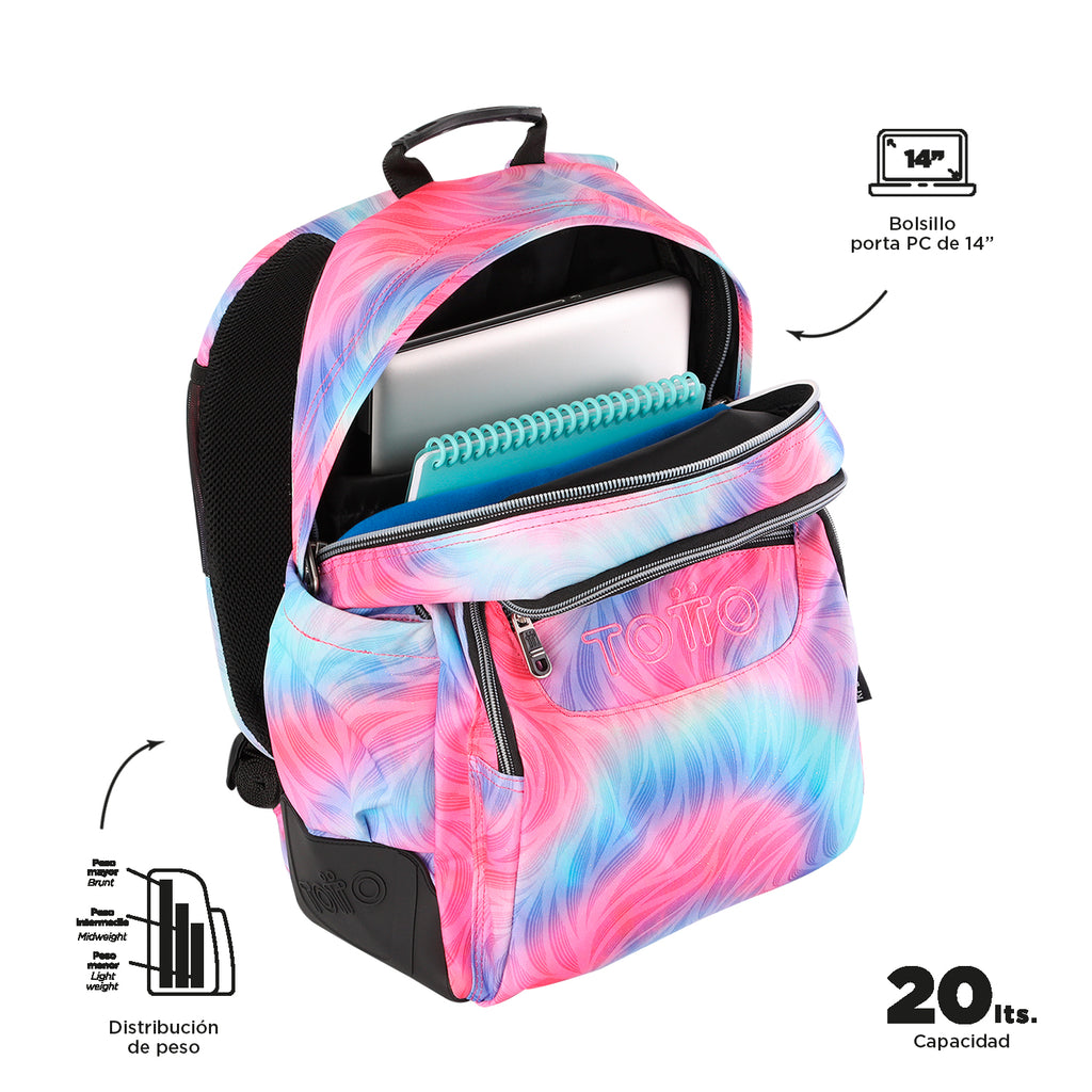 Conjunto Escolar TOTTO - Mochila Rayol + Lonchera Pizarra + Estuche Agapec 9IZ