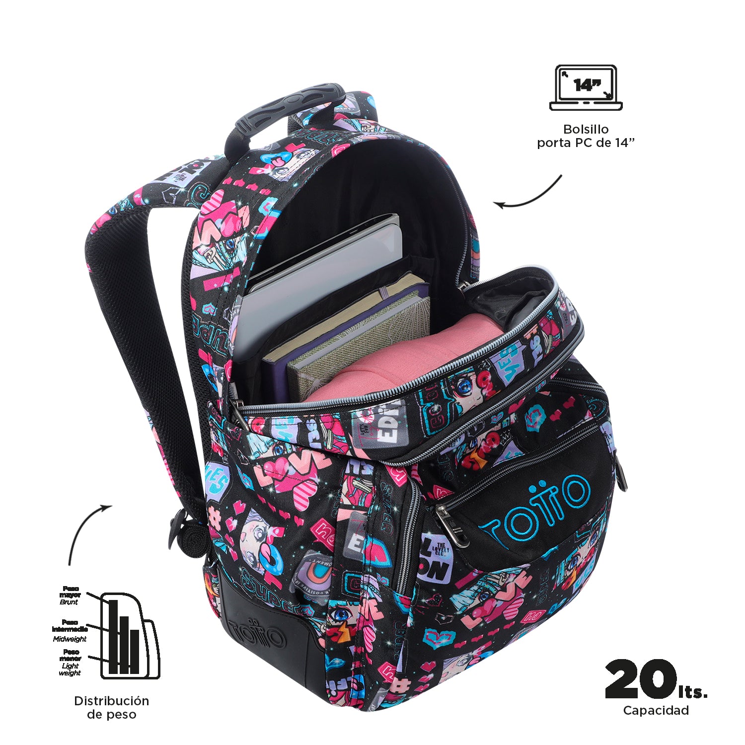Mochila Escolar 8 a 12 anos Rayol | TOTTO | Vários padrões