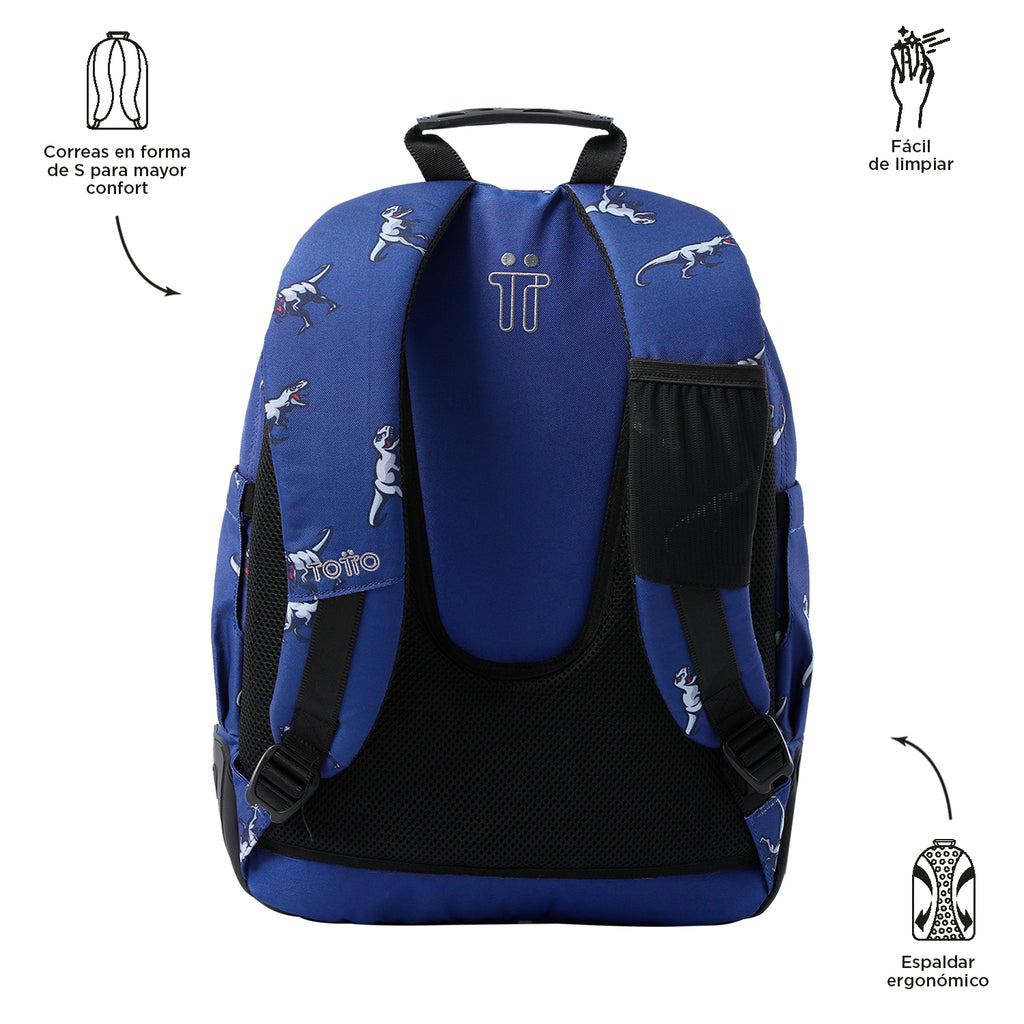 Set Escolar TOTTO - Mochila Rayol + Lonchera Borrabor + Estuche Tablero 9JB