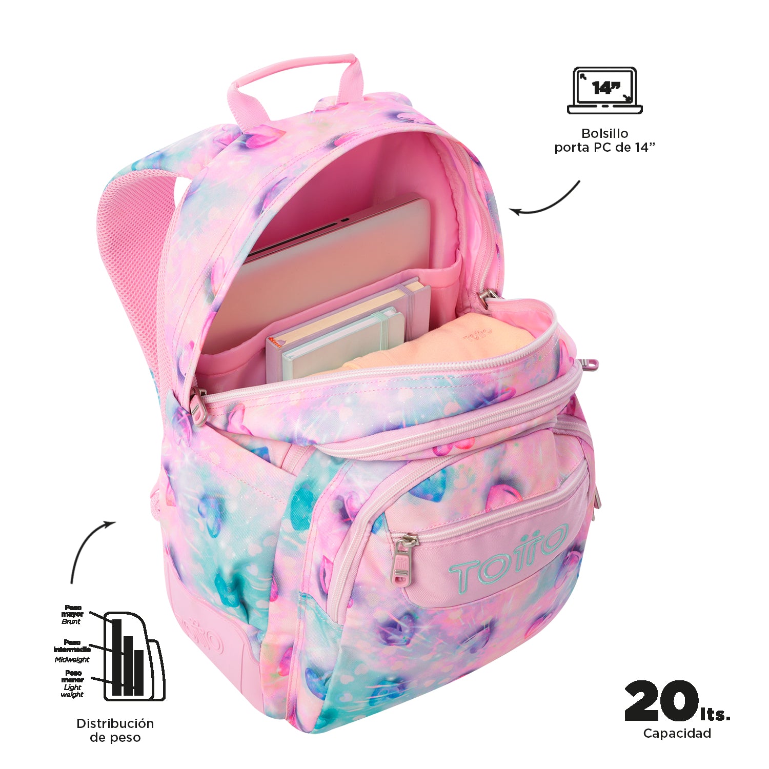 Mochila Escolar 8 a 12 anos Rayol | TOTTO | Vários padrões