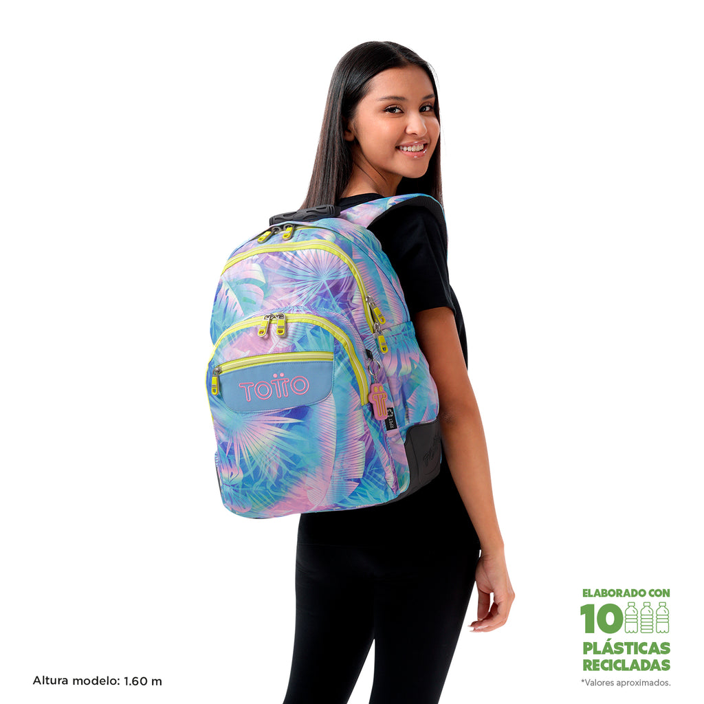 Conjunto Escolar TOTTO Mochila Rayol + Estojo Triplo Tablero 0FB