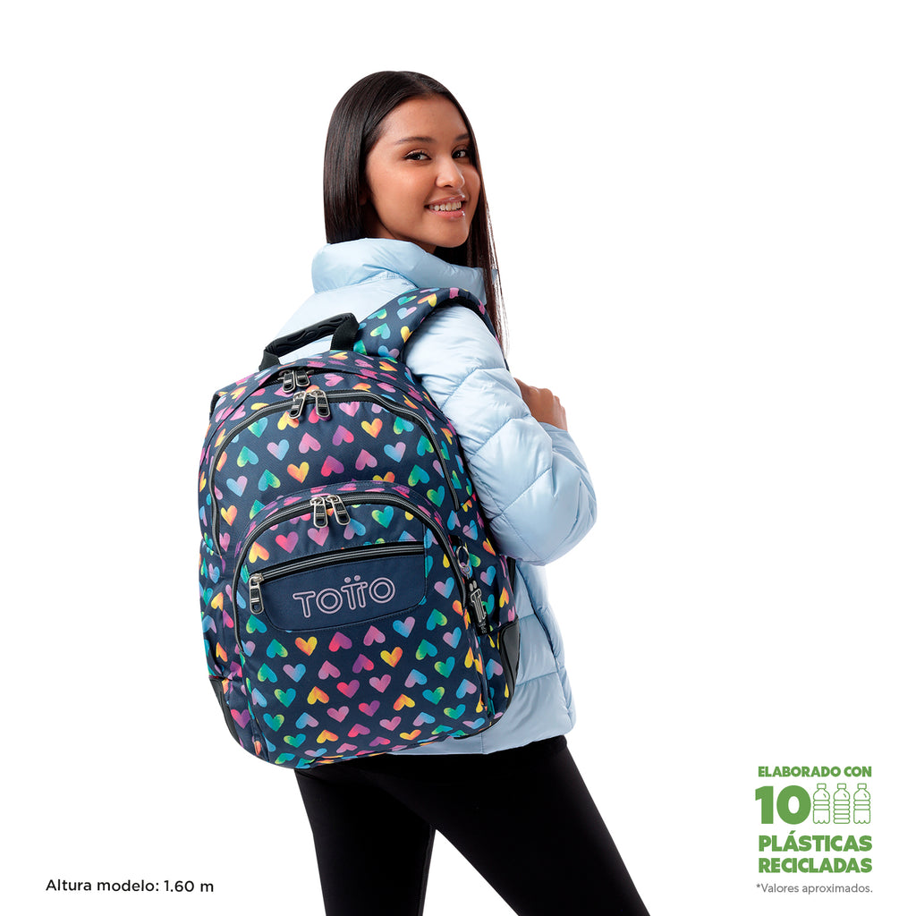 Set Escolar TOTTO - Mochila Rayol + Lonchera Pizarra + Estuche Agapec 3YJ