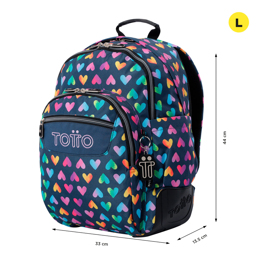 Set Escolar TOTTO - Mochila Rayol + Lonchera Pizarra + Estuche Agapec 3YJ