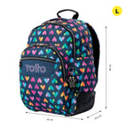 Set Escolar TOTTO - Mochila Rayol + Lonchera Pizarra + Estuche Agapec 3YJ