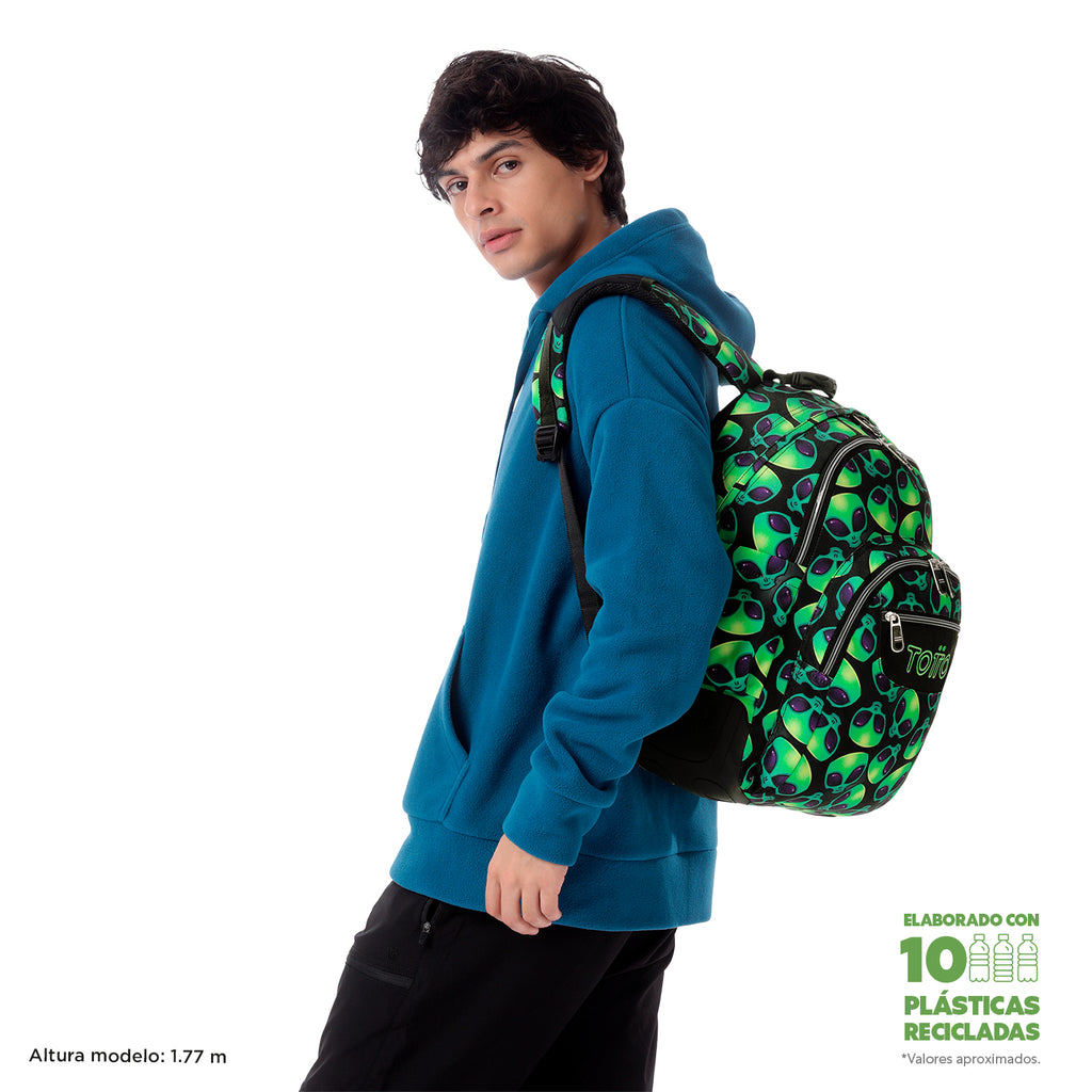 Set Escolar TOTTO - Mochila Rayol + Lonchera Borrador + Estuche Tablero 6DS