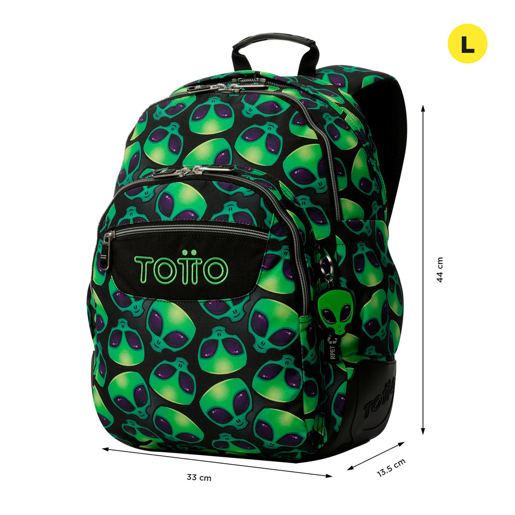 Set Escolar TOTTO - Mochila Rayol + Lonchera Borrador + Estuche Tablero 6DS