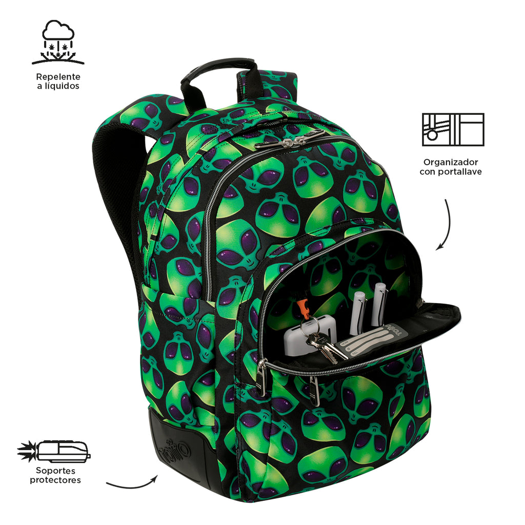 Set Escolar TOTTO - Mochila Rayol + Lonchera Borrador + Estuche Tablero 6DS