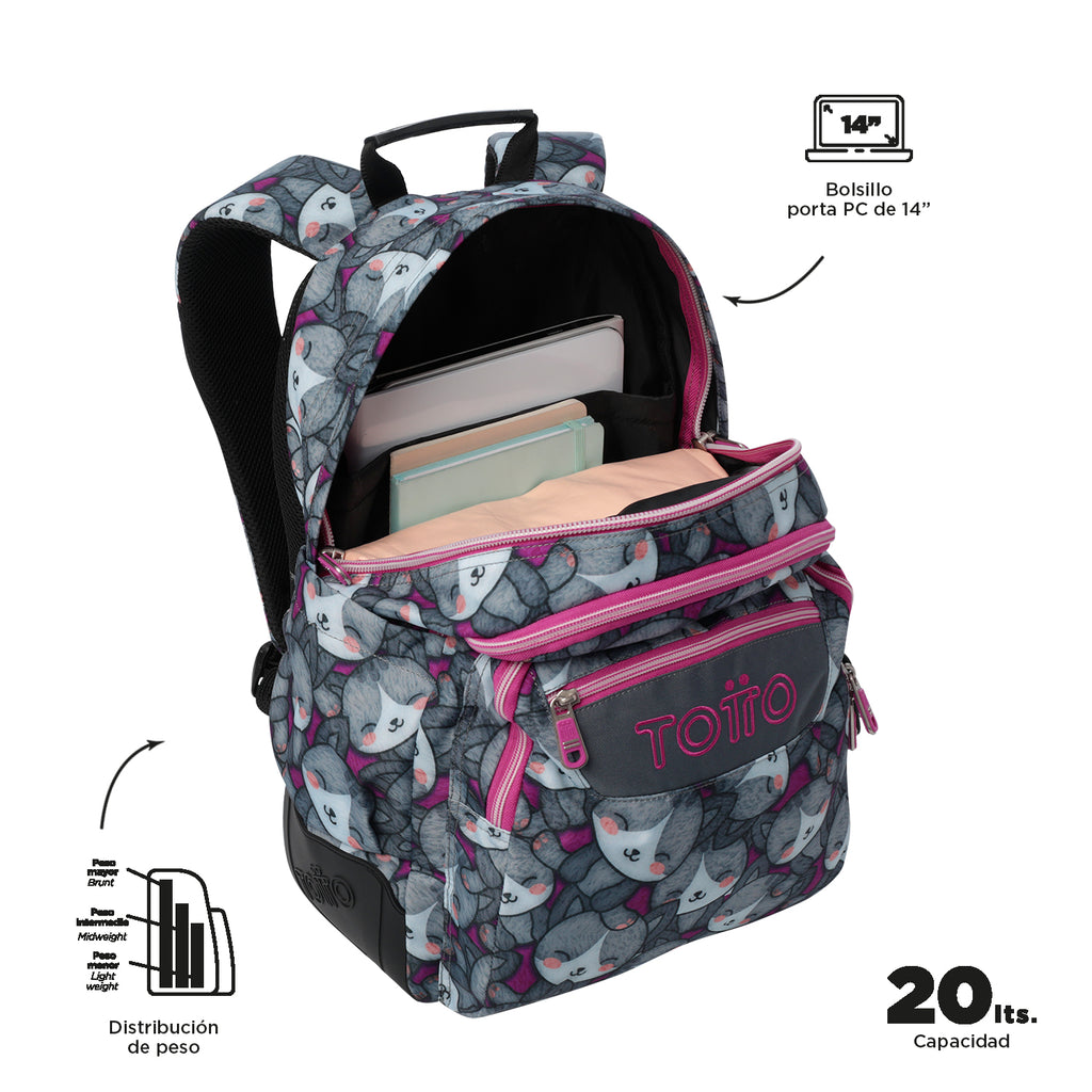 School Set TOTTO Rayol Backpack + Tablero Triple Pencil Case 0FB