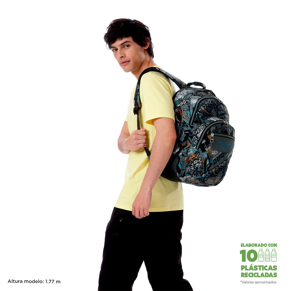 Conjunto Escolar TOTTO Mochila Rayol + Estojo Triplo Tablero 7YL