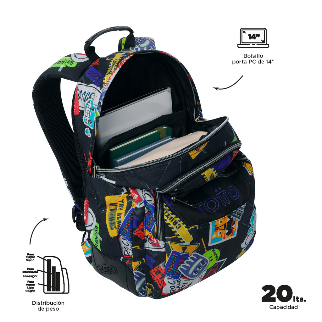 Mochila Escolar 8 a 12 anos Rayol | TOTTO | Vários padrões