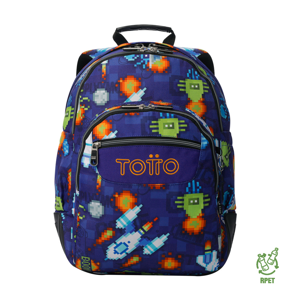 Set Escolar TOTTO - Mochila Rayol + Lonchera Borrador + Estuche Tablero 8FK