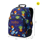 Set Escolar TOTTO - Mochila Rayol + Lonchera Borrador + Estuche Tablero 8FK