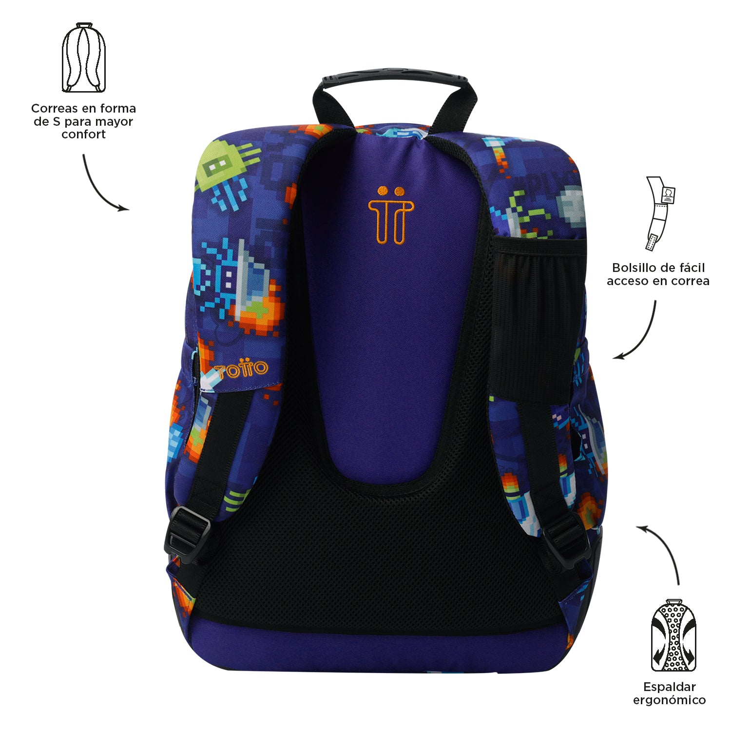 Set Escolar TOTTO - Mochila Rayol + Lonchera Borrador + Estuche Tablero 8FK