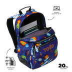 Set Escolar TOTTO - Mochila Rayol + Lonchera Borrador + Estuche Tablero 8FK