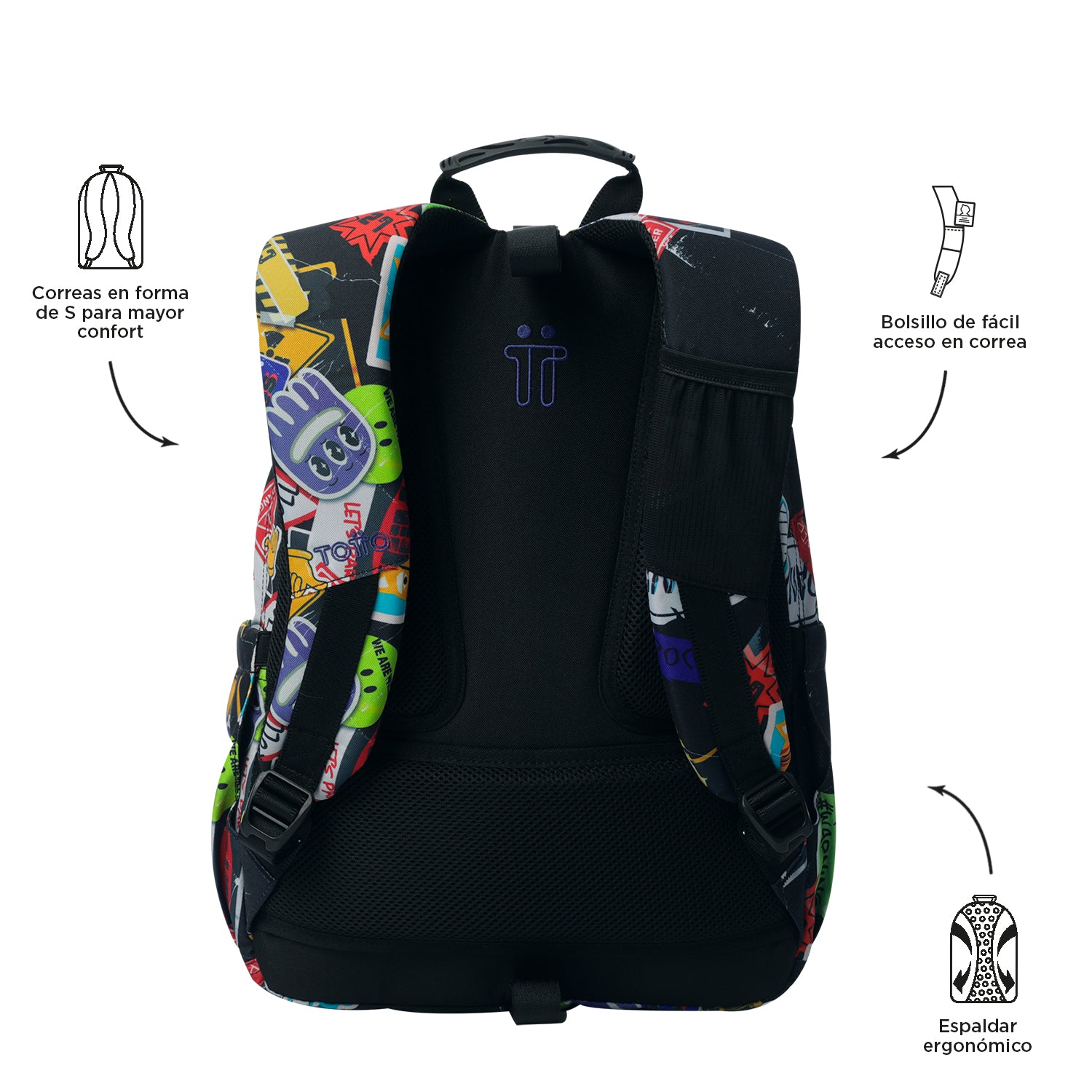 Conjunto Escolar TOTTO Acuareles + Estojo Triplo Tablero 8C5 | Adaptável a carrinho de rodas