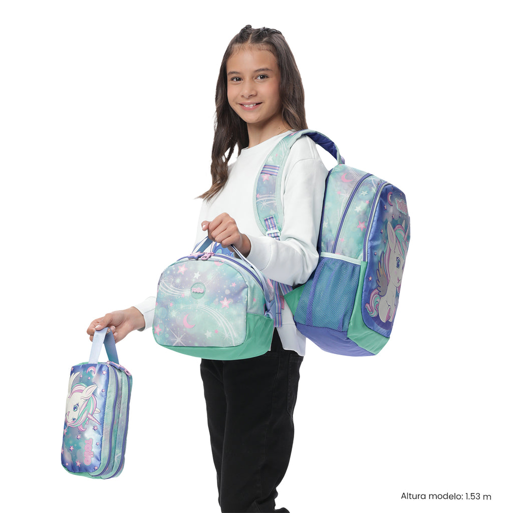 Set Mochila M 6 a 7 años+Fiambrera+Estuche MAGIC DREAMS 6DJ