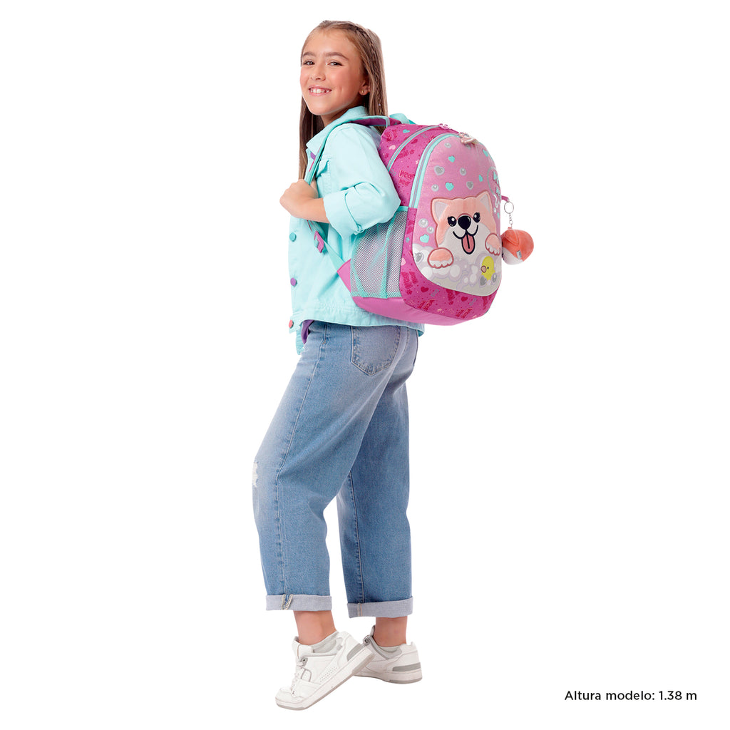 Set Mochila M 6 a 7 años+Bolsa de almuerzo+Estuche DOGGY LOVE 1K6