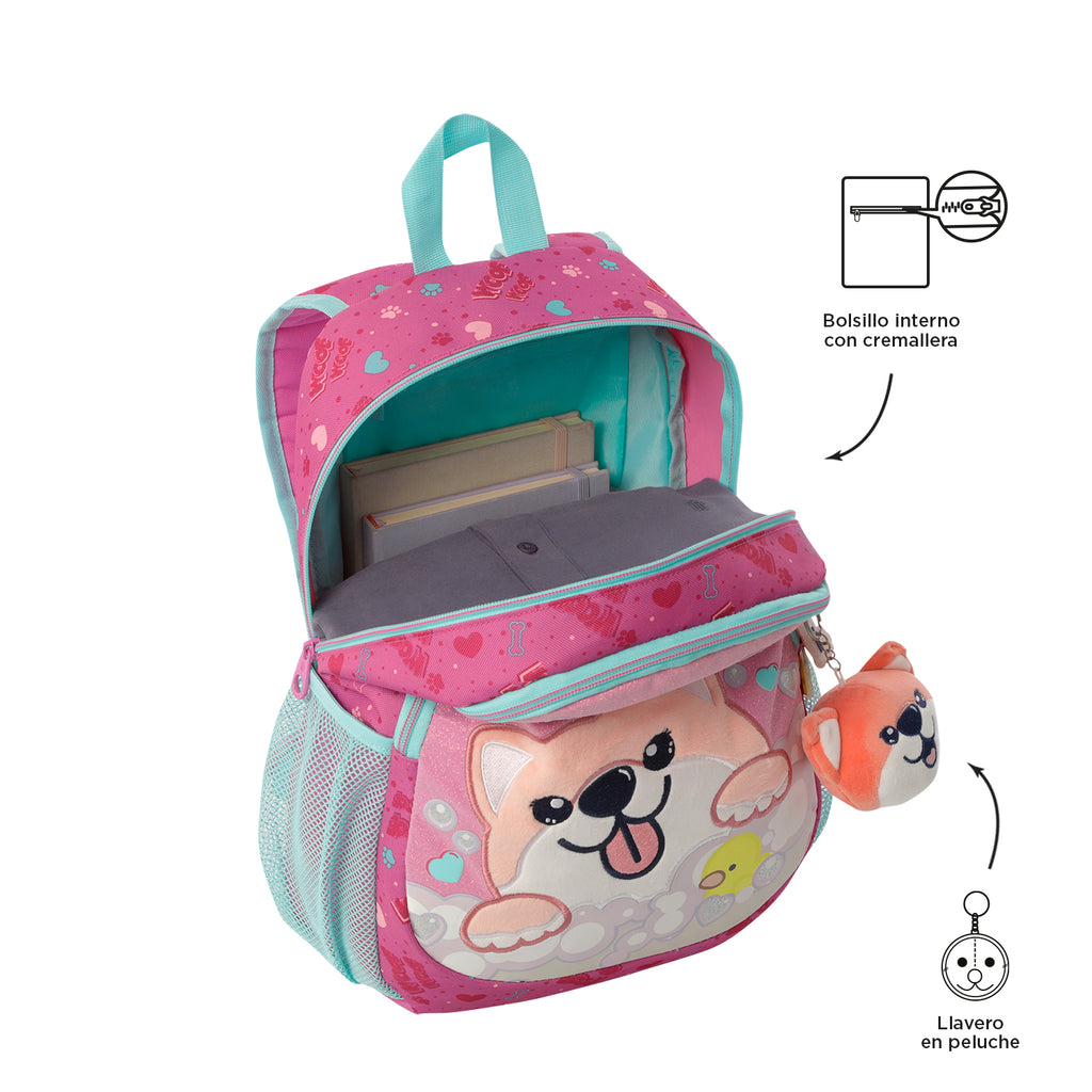 Set Mochila M 6 a 7 años+Bolsa de almuerzo+Estuche DOGGY LOVE 1K6