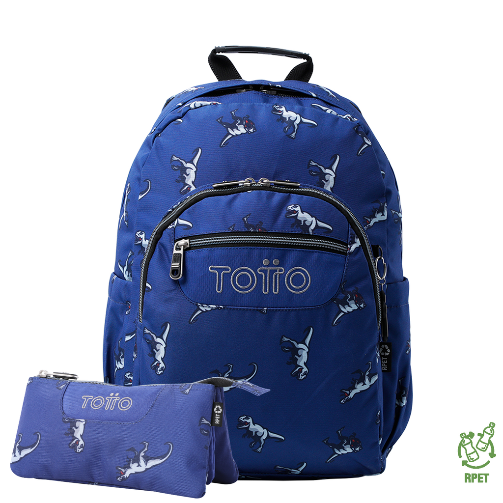 Conjunto Escolar TOTTO Mochila Acuarela + Estojo Triplo Tablero 9JB