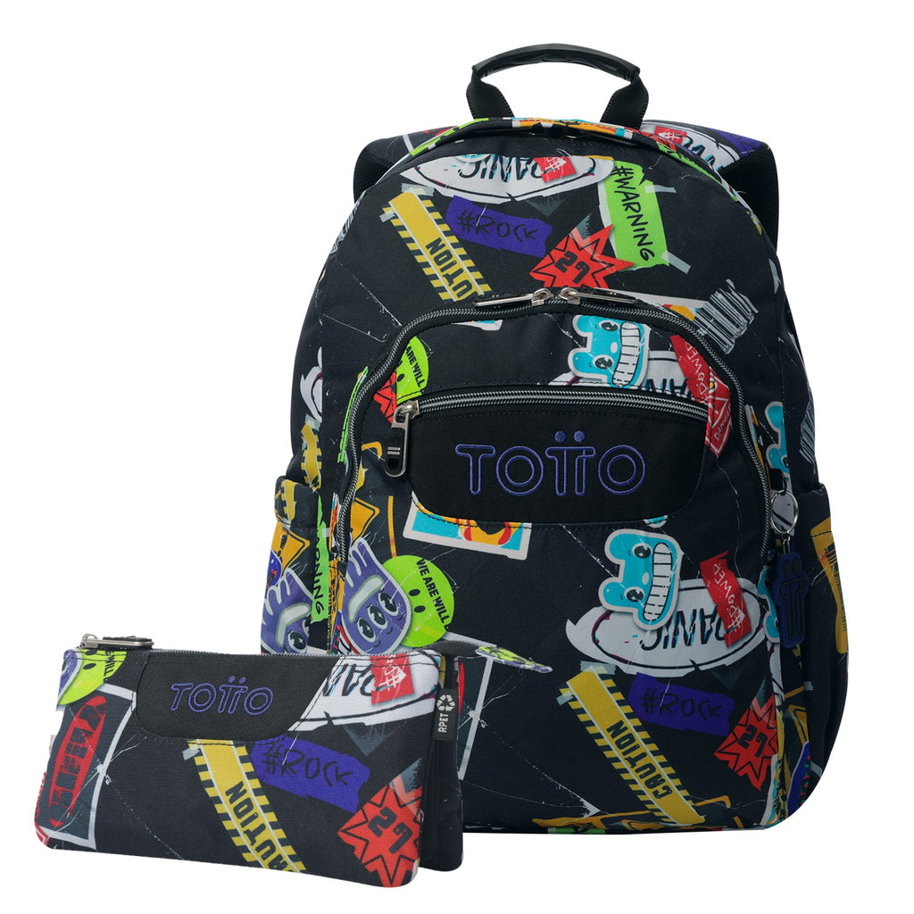 Conjunto Escolar TOTTO Acuareles + Estojo Triplo Tablero 8C5 | Adaptável a carrinho de rodas