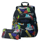 Conjunto Escolar TOTTO Acuareles + Estojo Triplo Tablero 8C5 | Adaptável a carrinho de rodas