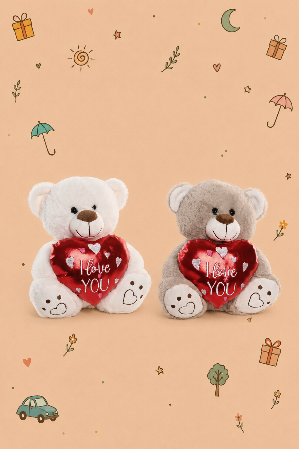Kit Amor Especial | Peluche I LOVE YOU y Vela Corazón | Osito Disponible en 2 Colores