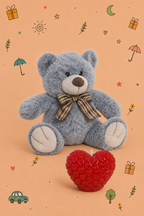 Kit Osito del Corazón | Peluche y Vela Decorativa Corazón | Oso Disponible en 2 Colores