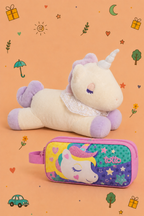 Kit Unicornio Peluche + Estuche Doble TOTTO | Regalo Infantil | Disponible en 2 colores