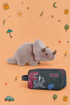 Kit Dinosaurio Aventurero | Peluche Gigante + Estuche Doble TOTTO | Peluche disponible en 3 modelos