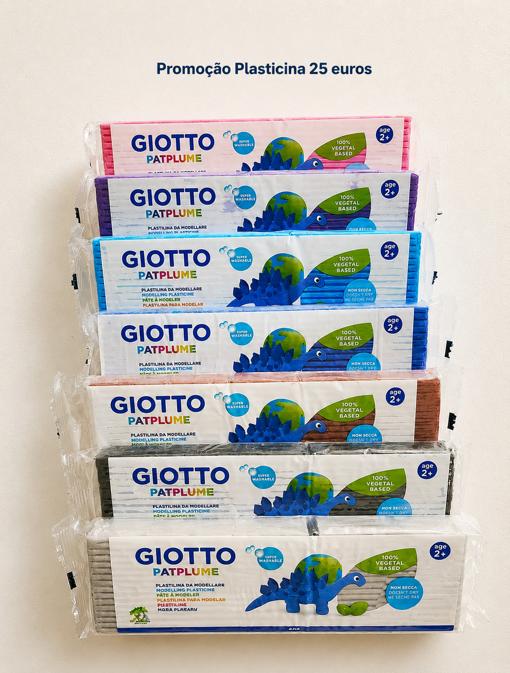 Set of 7 Giotto Patplume Modelling Doughs 350g | 100% Vegetable