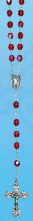 Terço em Cristal Vermelho | Feito à Mão | Terço Católico Elegante