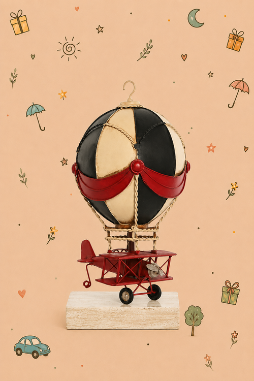 Globo aerostático y Avión Colgante de Metal | Decoración Vintage | 2 modelos