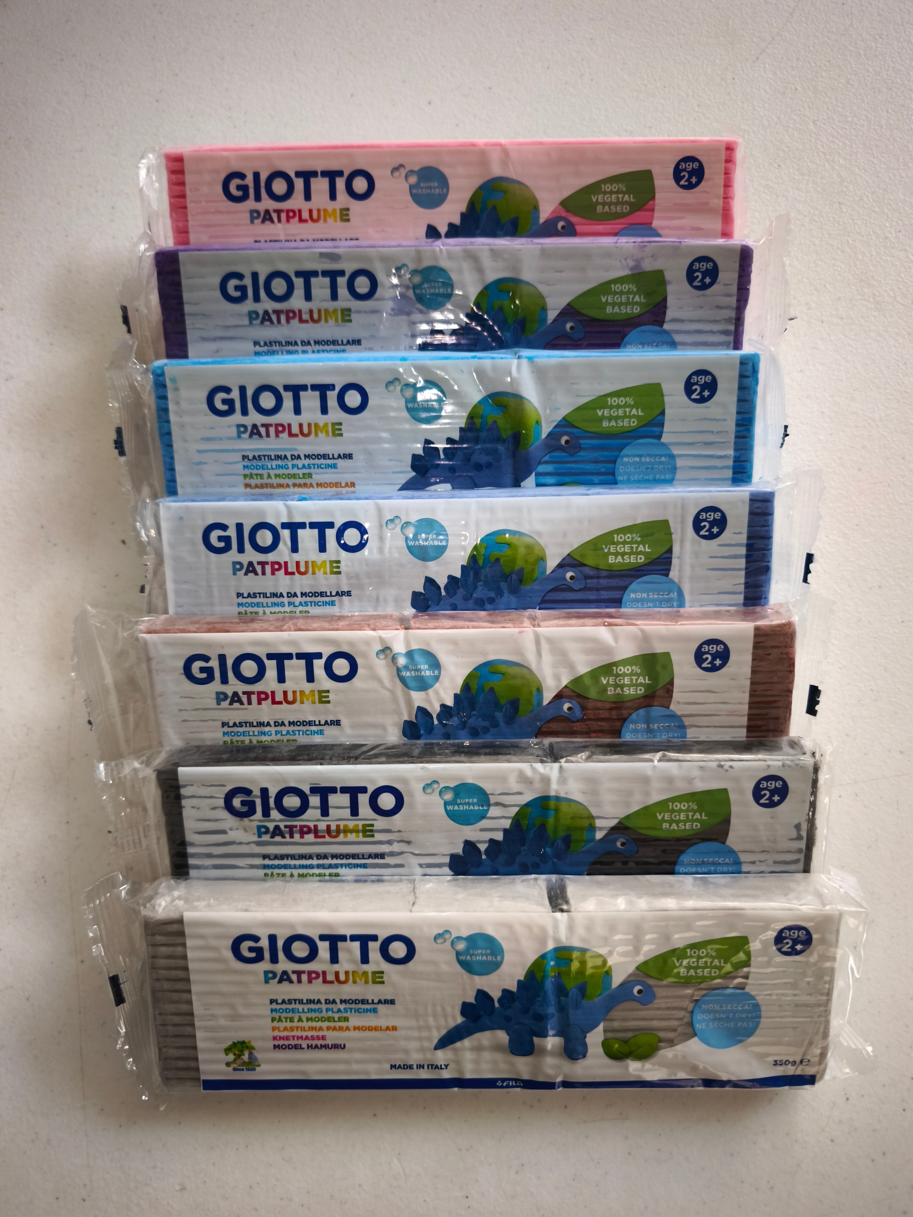 Conjunto 7 Plasticinas Patplume Giotto 350g | 100% Vegetal