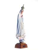 Imagem de Nossa Senhora de Fátima 23 cm em Poliestireno Reciclado | Pintada à Mão com Olhos em Cristal