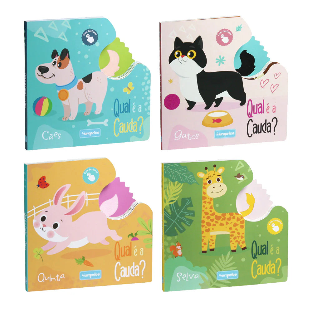Kit Creativo Hábitos de Lectura - Cuentos "¿Cuál es la Cola? - Perros | Gatos | Granja | Selva" - Con guía práctica para el adulto que acompaña + Estuche TOTTO, Cuaderno A5, Bloque A5, Lápices de Colores Giotto y Material de Escritura.