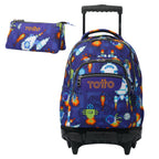 Conjunto Escolar TOTTO Renglones + Estojo Triplo Tablero | Varios Padrões | Rapaz